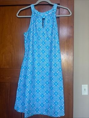 Jude Connally Blue and White Printed Mini Dress